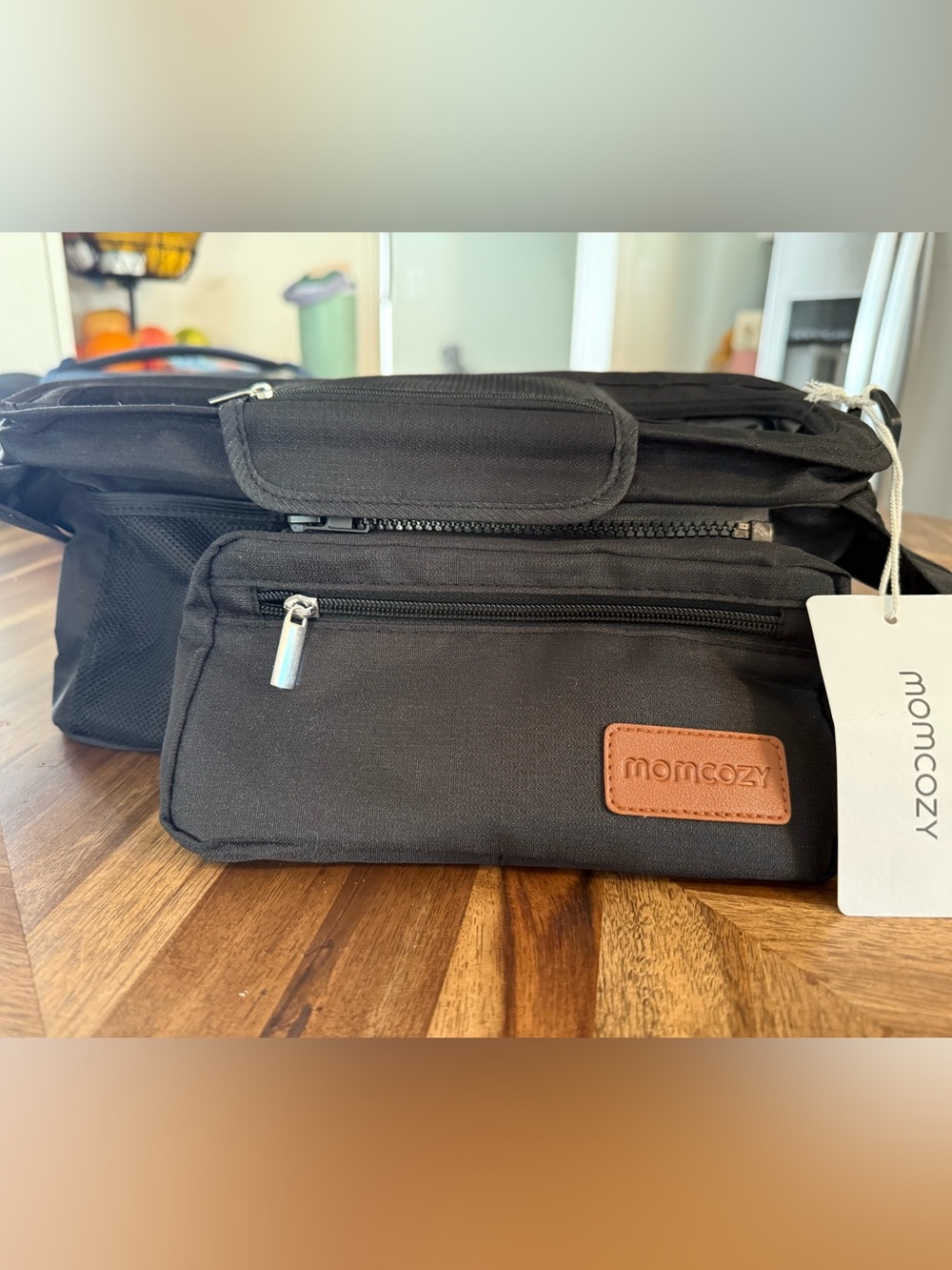 Mom Cozy Black Stroller Organizer Bag